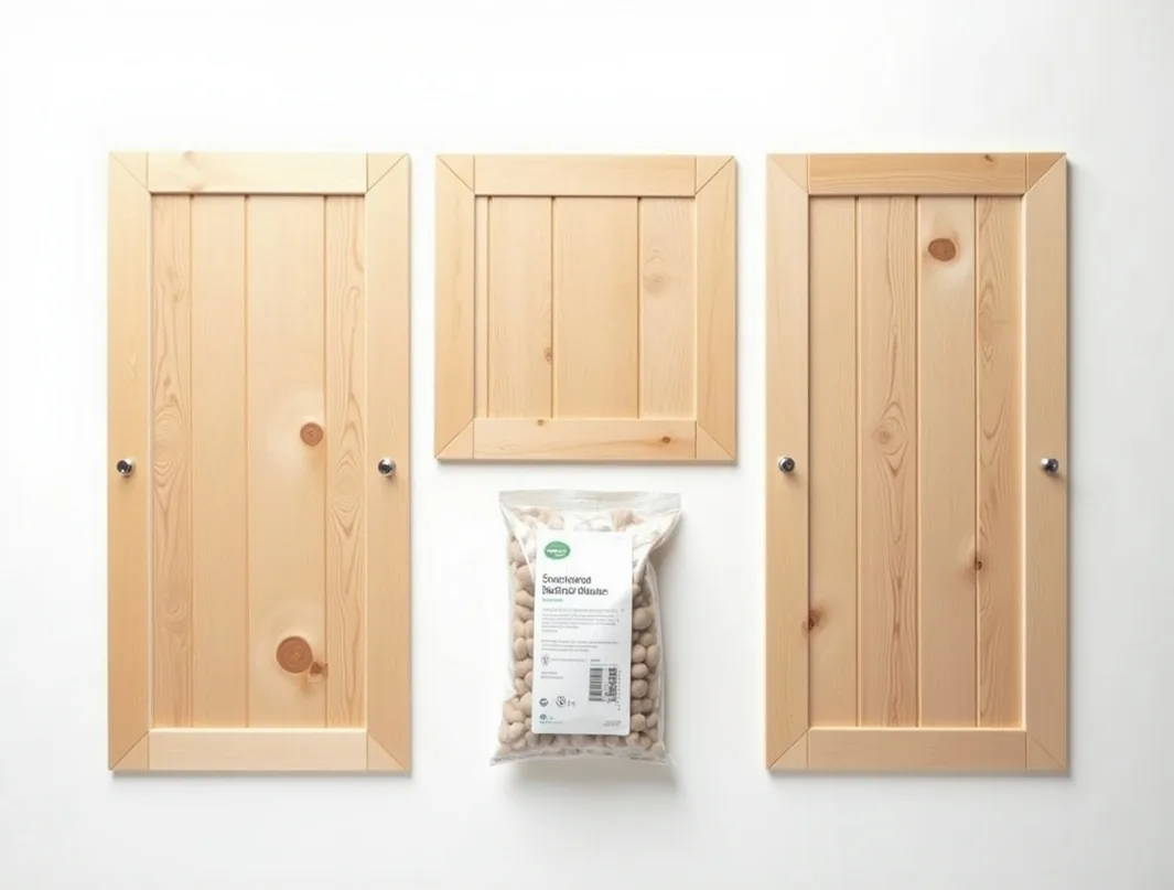 Sauna expansion module set showing four wall panels one ceiling panel and connection hardware